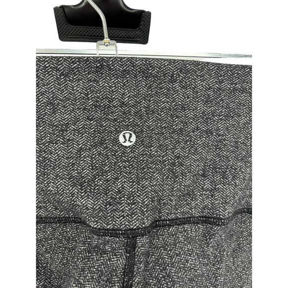 Lululemon Pants Womens 4 Wunder Under Leggings Heathered Herringbone Black Yoga - Picture 3 of 4